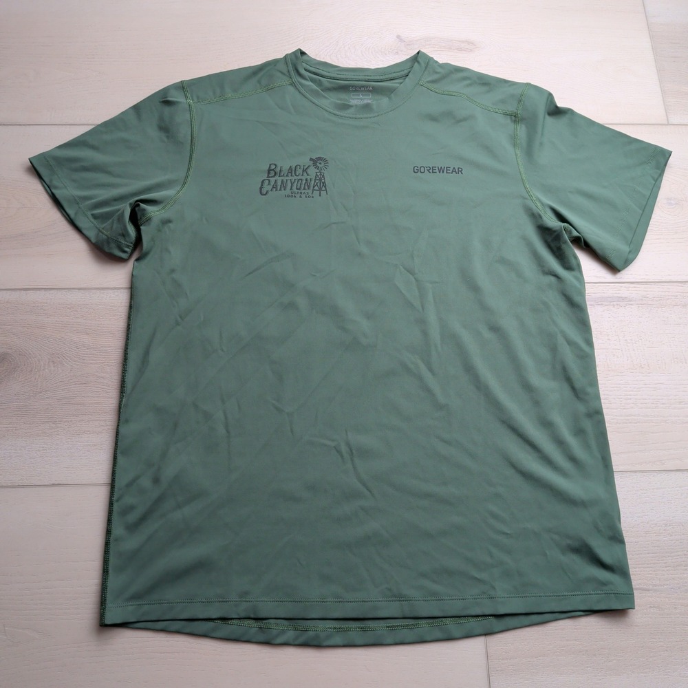 Gorewear Black Canyon Ultras Running Shirt Mens Large Green Performance 101421